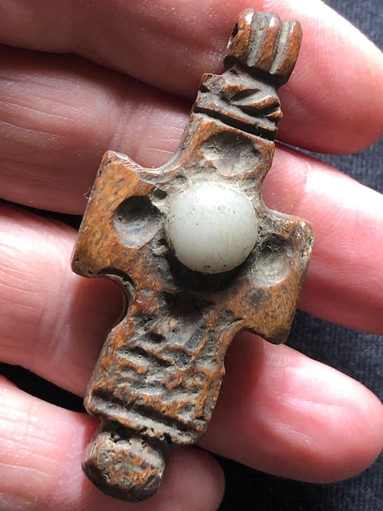 Bodemvondst Byzantijns orthodox KRUIS hanger van BOT Pasen!, Ophalen of Verzenden