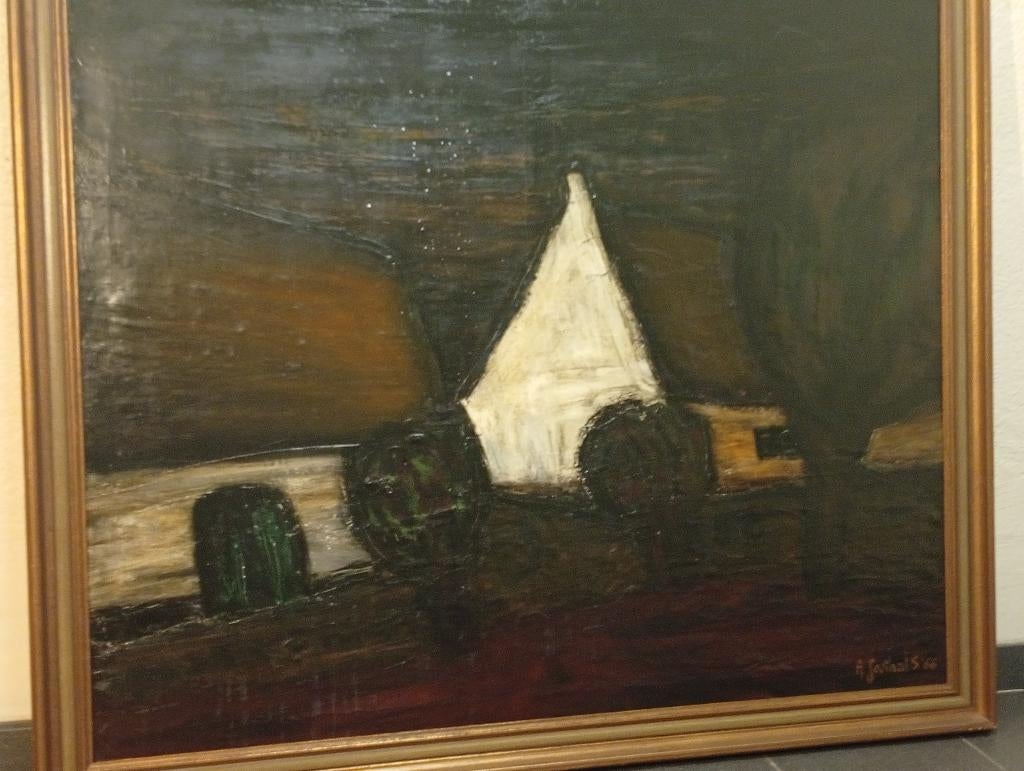 Oeuvre unique Albert Goethals 1966 très rare, Antiquités & Art, Art | Peinture | Classique, Enlèvement