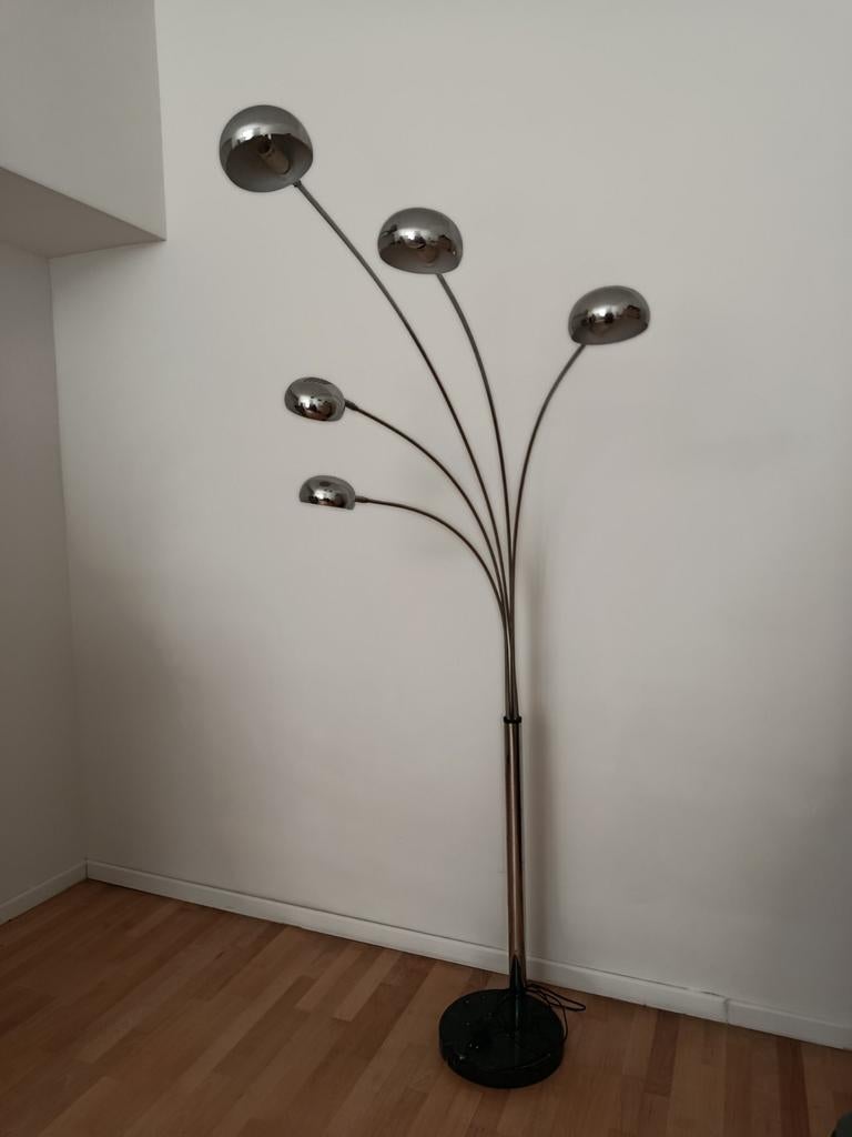 Lampadaire Design 5 branches "Five Fingers" - Pied Marbre, Maison & Meubles, Lampes | Lampadaires, Métal