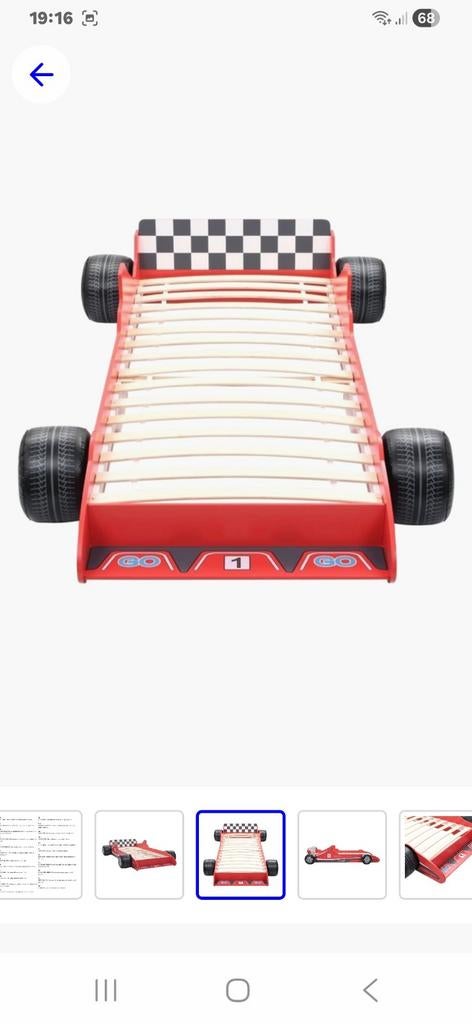 Voiture de course rouge 90x200, Enlèvement