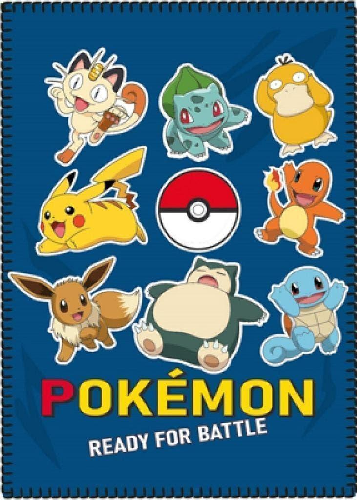 Pokemon Fleece Deken Polar Fleece - Battle - 100 x 140 cm, Blauw, Nieuw, Ophalen of Verzenden, Deken of Dekbed