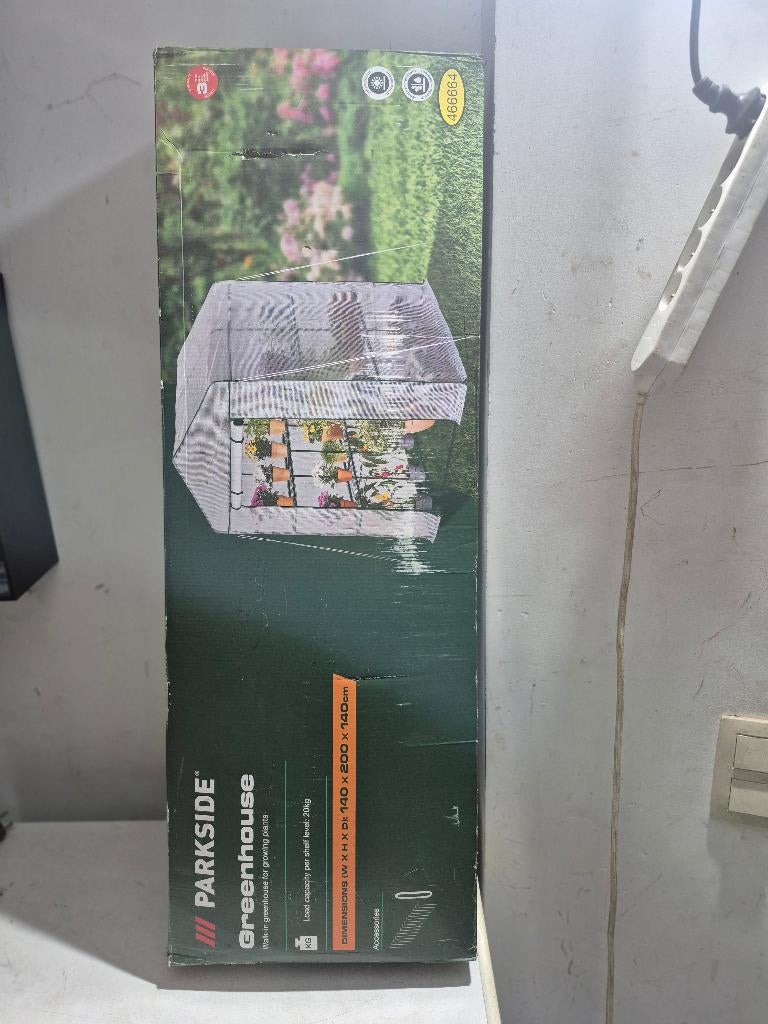 Nieuwe Parkside serre /140 x 200 x 140 cm – in doos, Jardin & Terrasse, Serres, Neuf, Serre, Aluminium, Film, Enlèvement