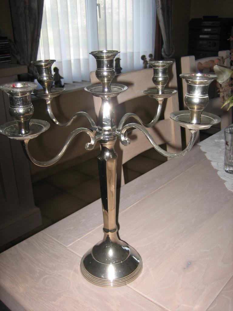 kandelaar voor 5 kaarsen, Ophalen, Zo goed als nieuw, Kandelaar, 25 tot 50 cm
