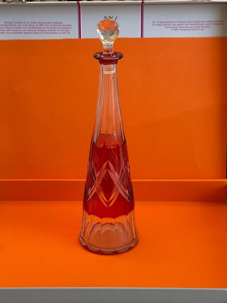 Val Saint Lambert carafe rouge ancienne antique vintage
