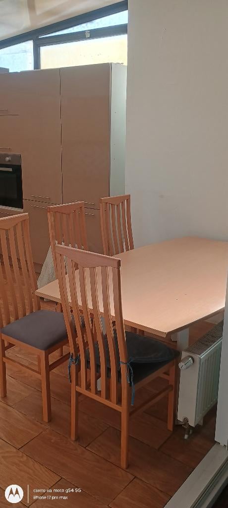 tafel met stoelen, Huis en Inrichting, Tafels | Eettafels, Ophalen, Gebruikt, 50 tot 100 cm, 150 tot 200 cm