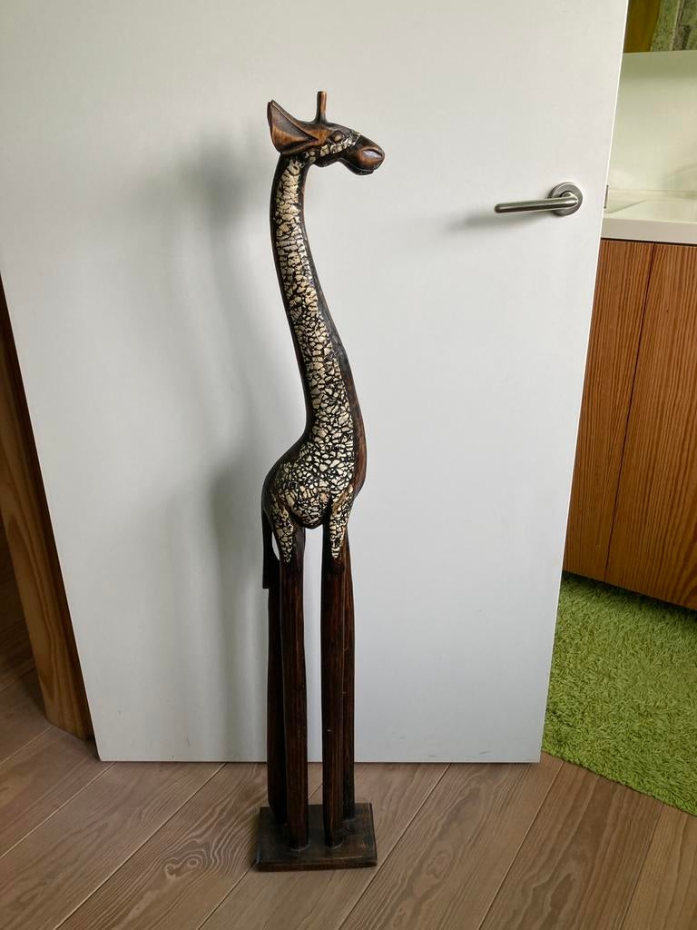 Statue en bois - décoration - girafe - art écologique, Enlèvement ou Envoi