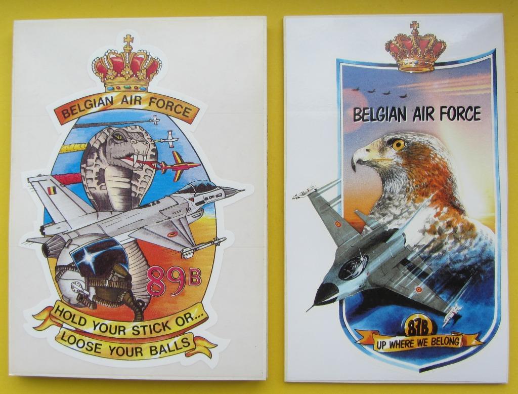 Belgian Air Force - Autocollants - 2 types, Collections, Enlèvement ou Envoi, Armée de l'air, Emblème ou Badge