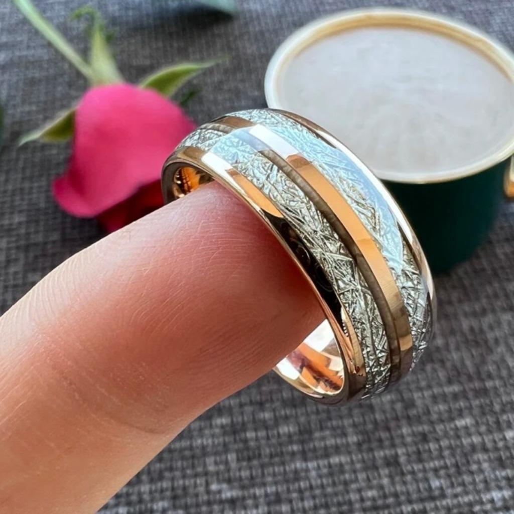 Trouwringen Wolfraam 18 karaat rosé goud verguld - Lilly, Neuf, Rose, Femme ou Homme, Autres matériaux