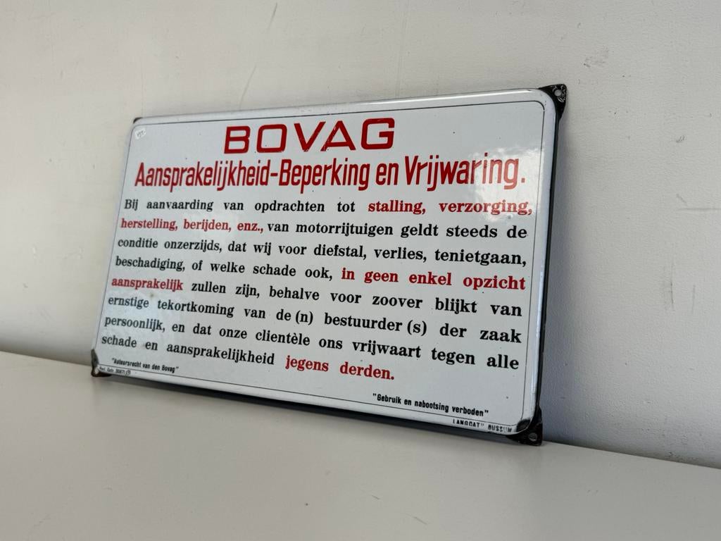 BOVAG emaille reclamebord, Ophalen of Verzenden