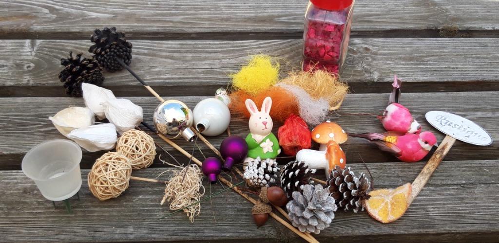 Lot allerlei materiaal bloemschikken/knutselen, Enlèvement, Utilisé