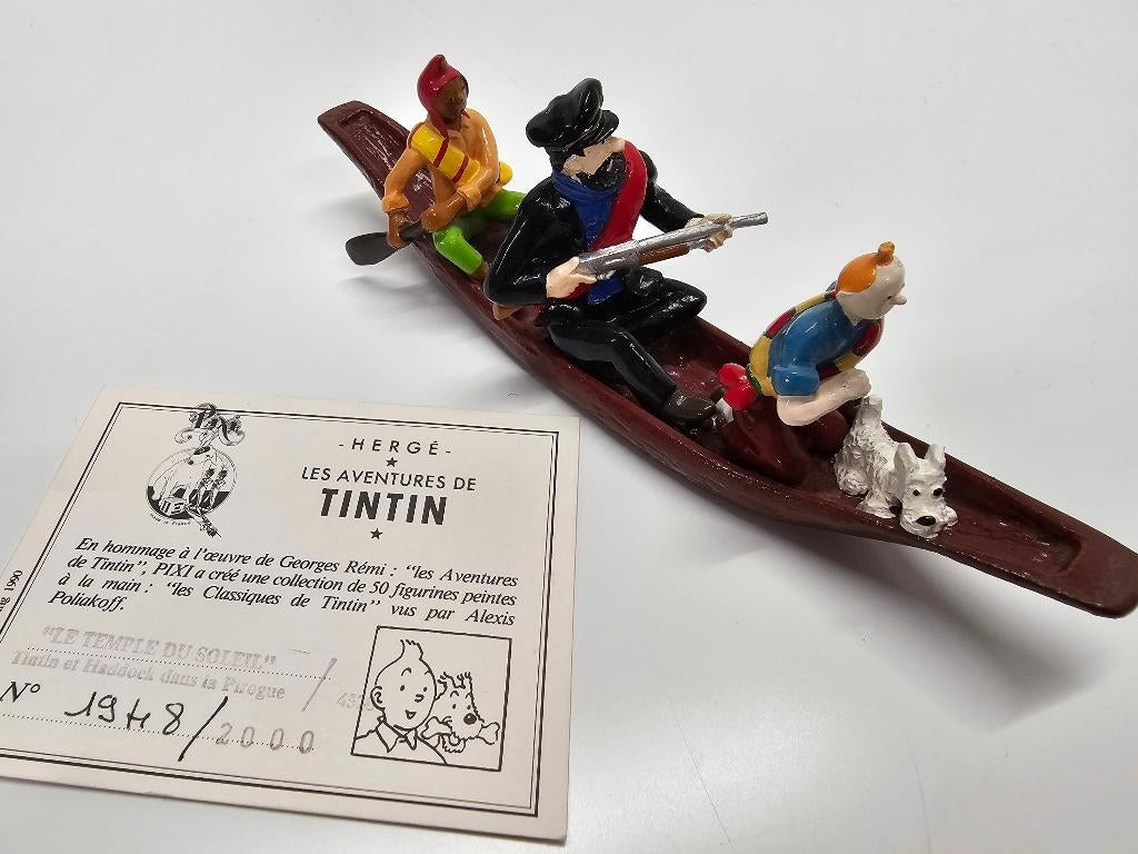 LE TEMPLE DU SOLEIL " Tintin et Haddock dans la Pirogue, Collections, Enlèvement, Comme neuf