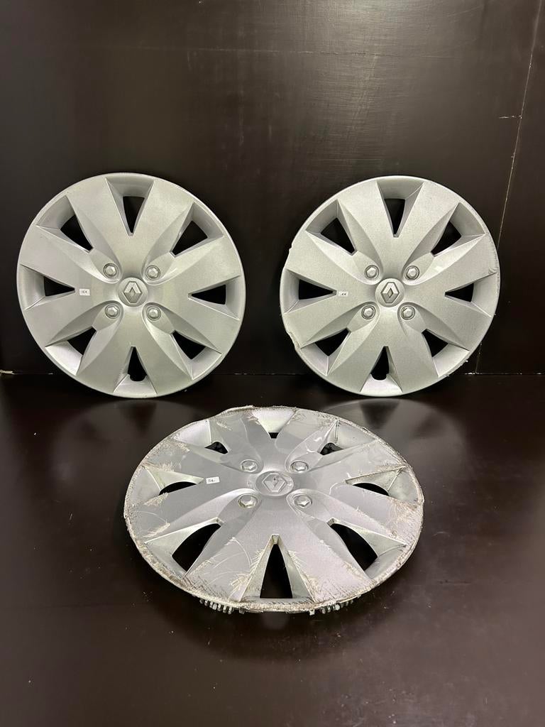 3 wieldoppen Renault Clio Kangoo Modus Twingo 15", Auto diversen, Wieldoppen, Gebruikt, Ophalen of Verzenden