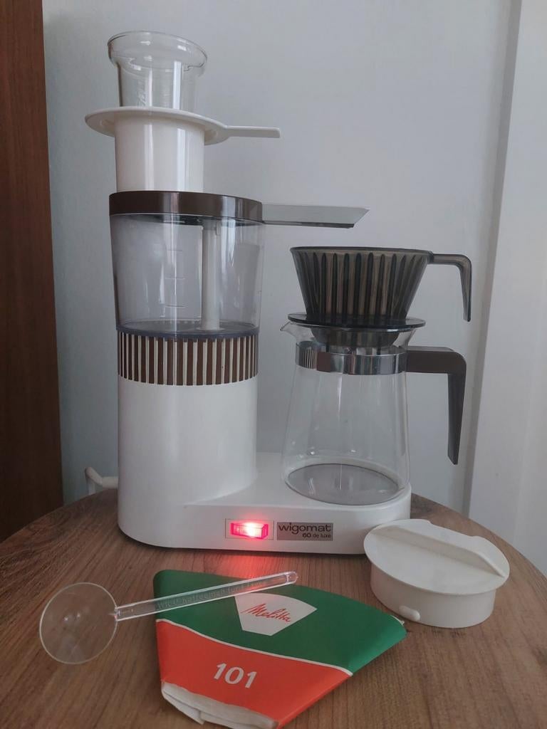 Vintage Wigomat 60 Deluxe koffietoestel + thee-accessoire, Elektronische apparatuur, Koffiezetapparaten, Gebruikt, Gemalen koffie