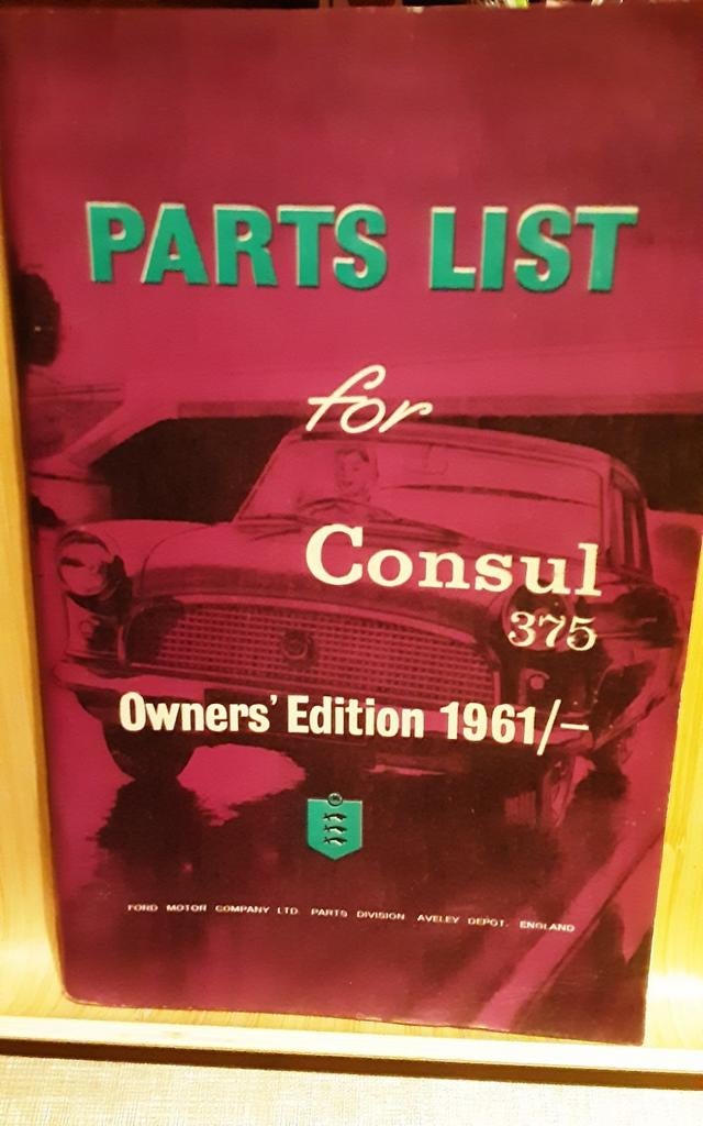 Ford consul 375 parts list, Enlèvement ou Envoi, Comme neuf, Ford