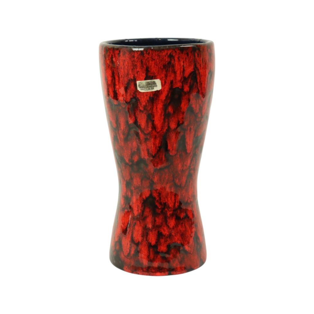 Vintage Rode Scheurich Vaas Fat Lava Glazuur 244-22, Enlèvement ou Envoi