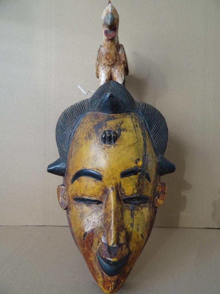 Masque africain Gouro Zaouli Masque Côte d'Ivoire 50cm 1970, Antiquités & Art, Enlèvement ou Envoi