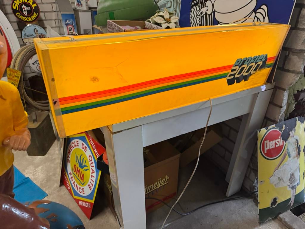 Profiel 2000 vintage oude reclame lichtbak, Verzamelen, Ophalen, Gebruikt, Lichtbak of (neon) lamp