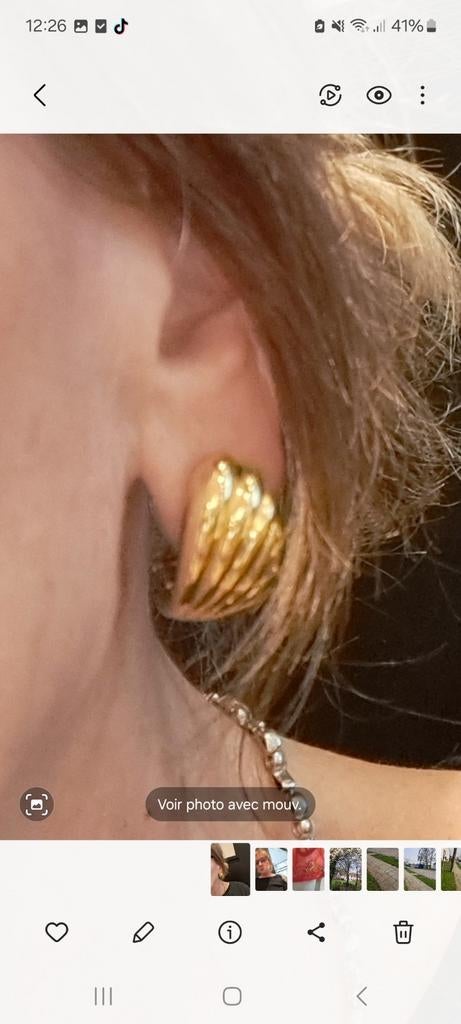 Buocle d'oreille 18k  ancienne, Handtassen en Accessoires, Oorbellen, Goud, Goud