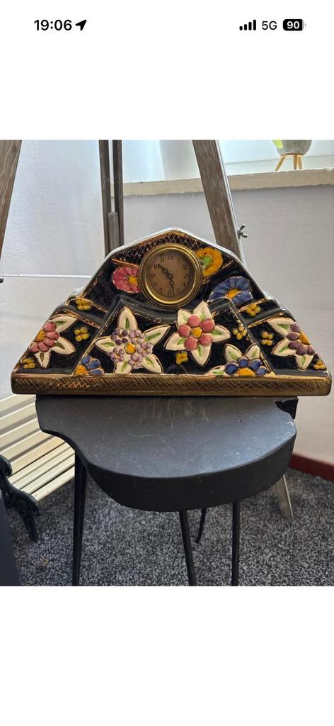 Cheminée ancienne à motif floral - Céramique, Enlèvement ou Envoi