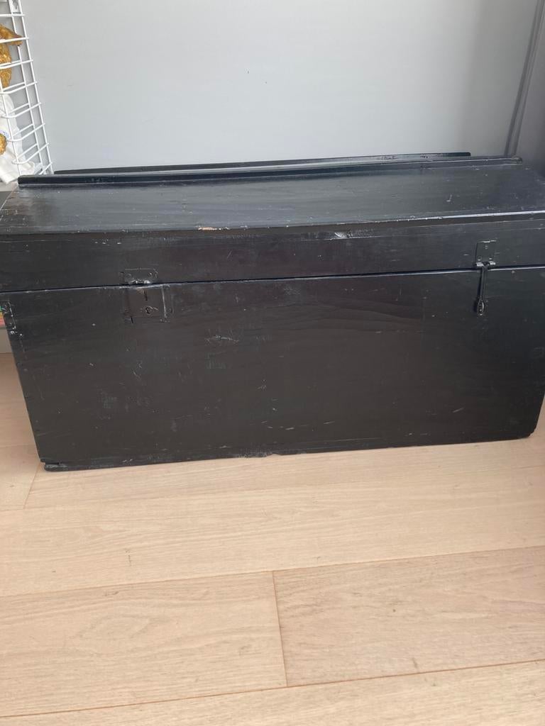 Antieke houten kist, hutkoffer, 100 cm, Enlèvement, Utilisé, Autres dimensions