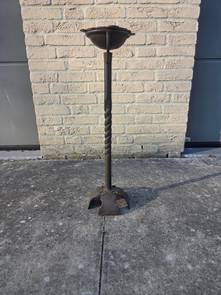 Brûle-encens ancien en fonte sur pied — 70 cm — Industr, Enlèvement ou Envoi