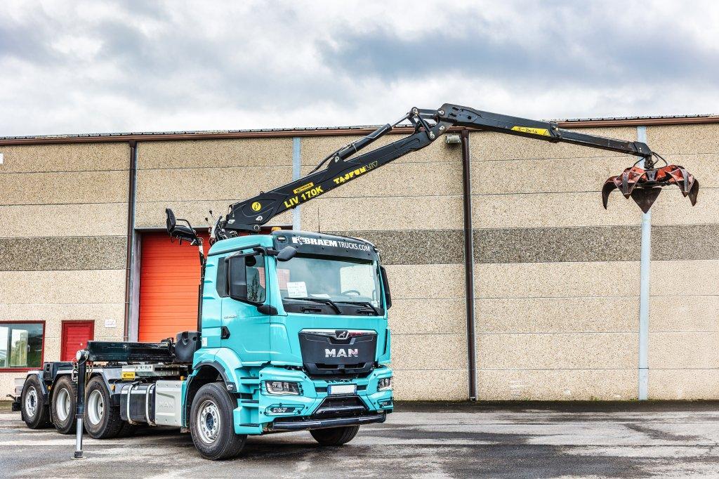 MAN TGS 35.520 BL-8x4-4 BL+TAJFUN L170 K (bj 2023), Automaat, Euro 6, 520 pk, Blauw