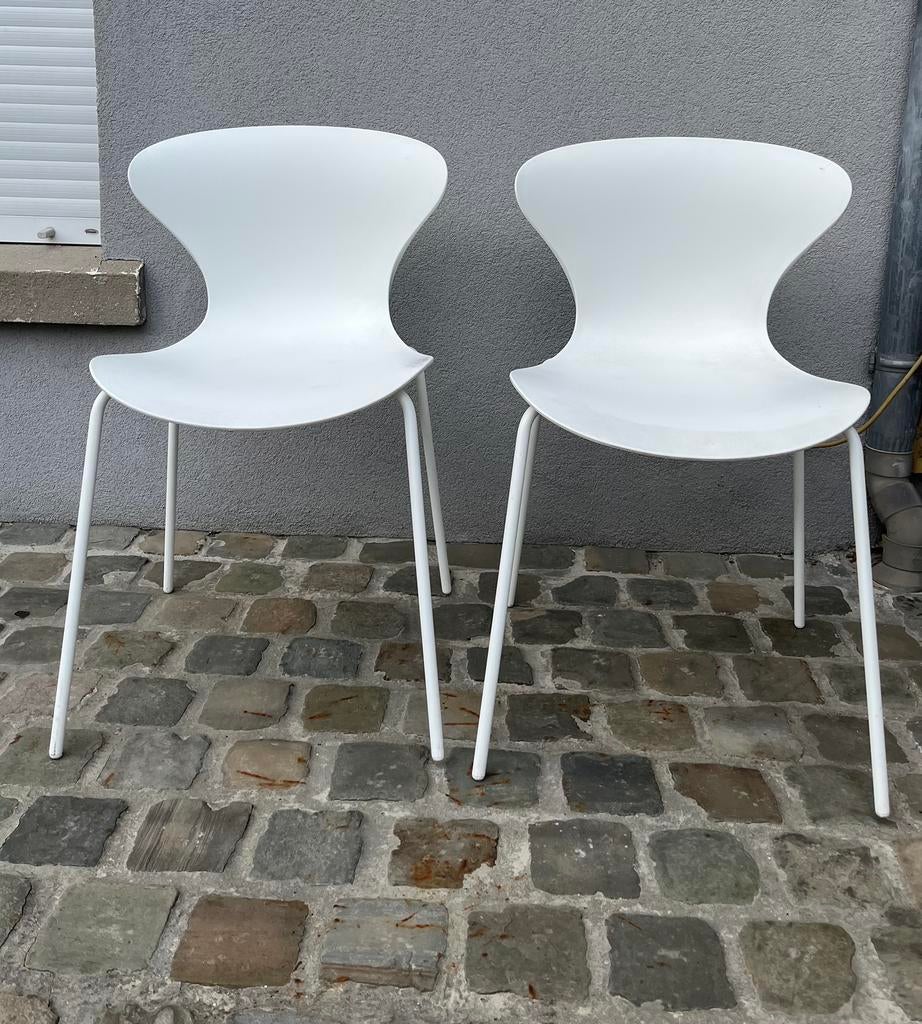 Dup de chauses blanches en polypropylène, Maison & Meubles, Métal, Deux, Enlèvement, Utilisé