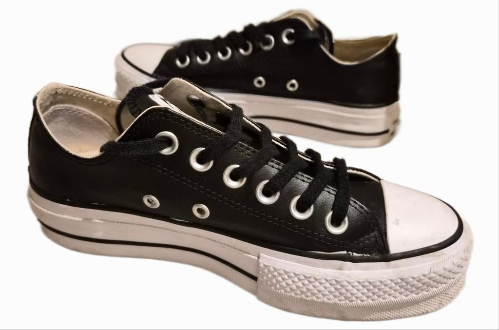Converse Chuck Taylor All Star Lift Platform Leather Low, 36, Zwart, Ophalen of Verzenden, Sneakers, Converse All Stars