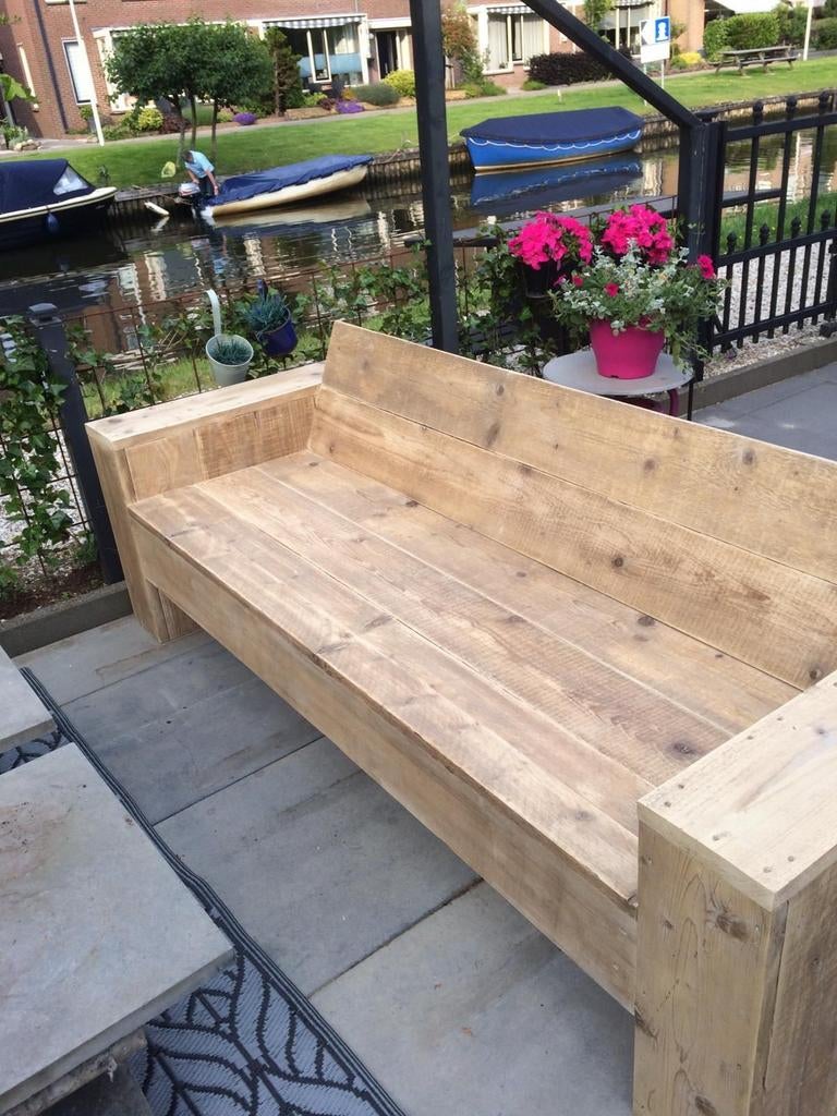 Steigerhout loungbanken gratis thuisbezorgd, Ophalen of Verzenden