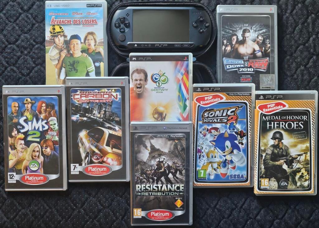 PSP Pakket + 8 Spelletjes, Games en Spelcomputers, Spelcomputers | Sony PSP, Ophalen of Verzenden, PSP