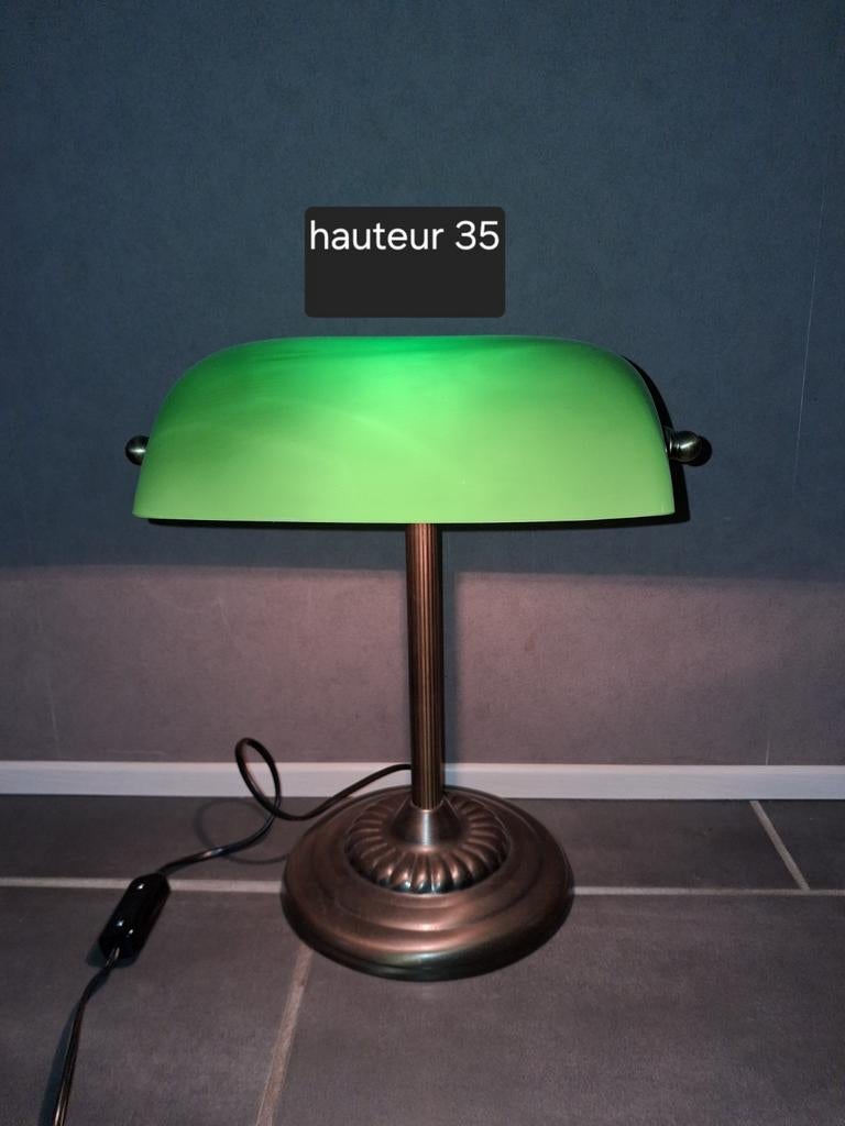 Groene opaline bankierslamp, Ophalen of Verzenden
