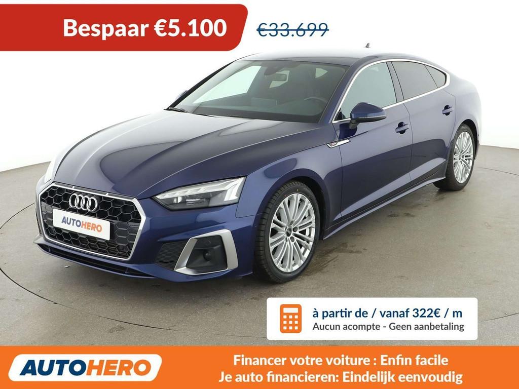 Audi A5 35 TFSI S line (bj 2021, automaat), Auto's, Gebruikt, 1984 cc, Blauw, Lichtsensor