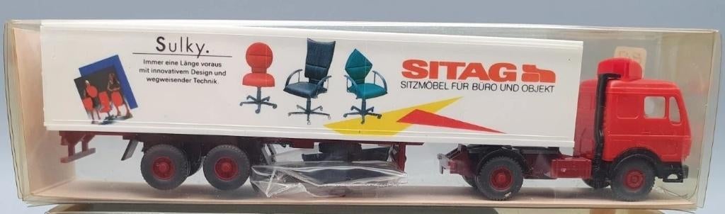 1:87 Wiking 29542 Mercedes NG 80 Sitag Sulky truck & trailer, Ophalen of Verzenden, Zo goed als nieuw, Bus of Vrachtwagen, Wiking