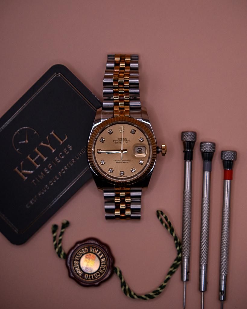 Rolex DateJust 116233, Handtassen en Accessoires, Horloges | Dames, Ophalen, Rolex, Zo goed als nieuw, Goud