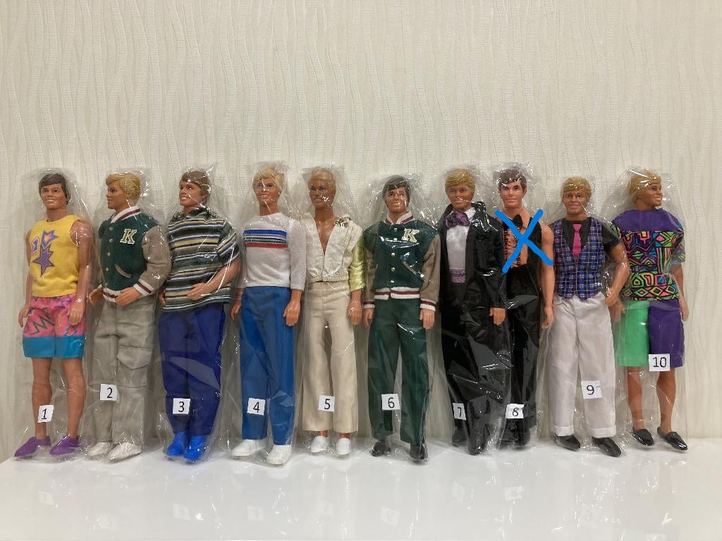 Uit te kiezen:  9 oude KEN poppen (Barbie/Mattel), Verzamelen, Poppen, Ophalen of Verzenden, Pop