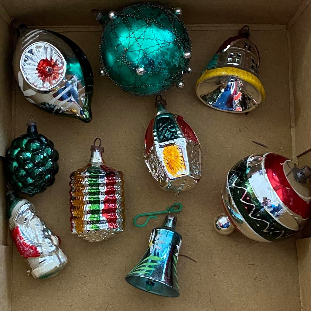 Antieke kerstballen, gemaakt van glas, Diversen, Ophalen of Verzenden, Zo goed als nieuw