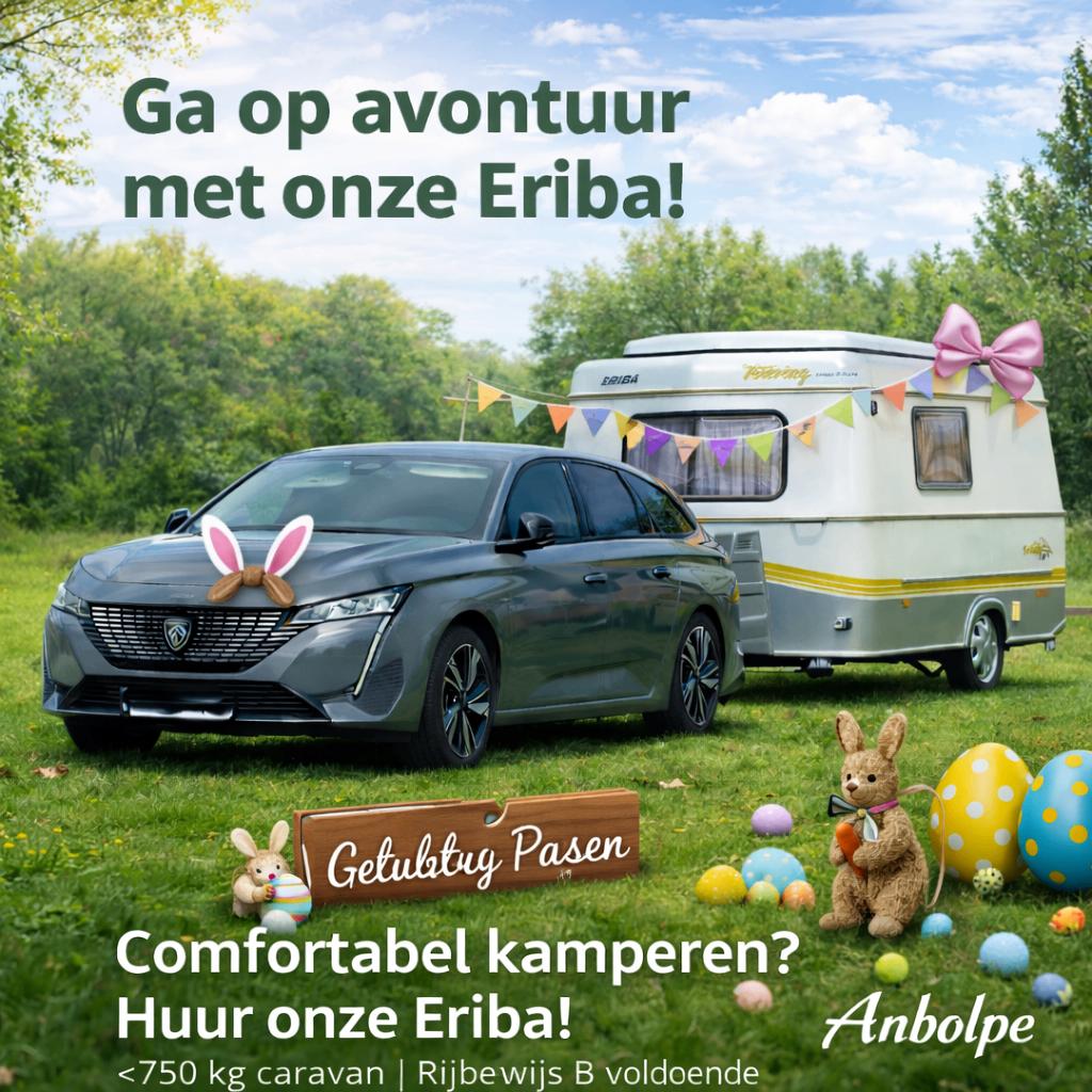 🔆🔆🔆 ERIBA CARAVAN TE HUUR / RIJBEWIJS B 🔆🔆🔆, Caravans en Kamperen, Tot en met 2, Treinzit, Particulier, Lengtebed