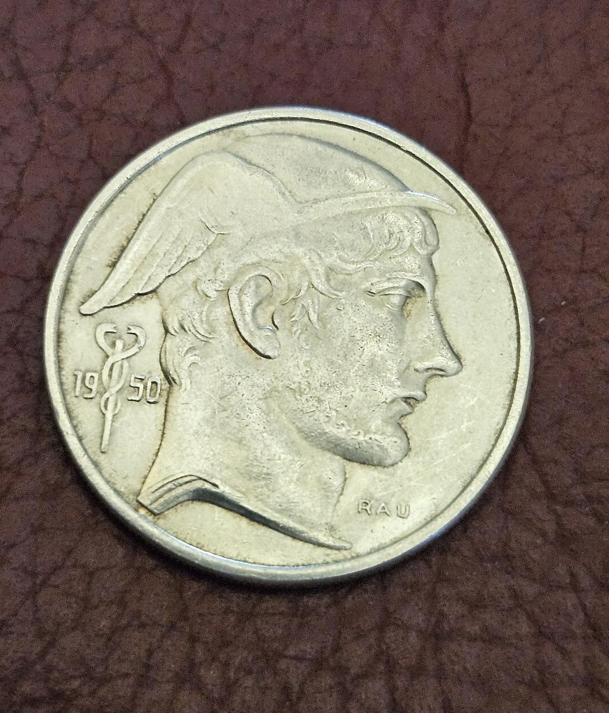 Munt Zilver. België 50 Frank 1950., Postzegels en Munten, Ophalen, Zilver, Losse munt, Zilver