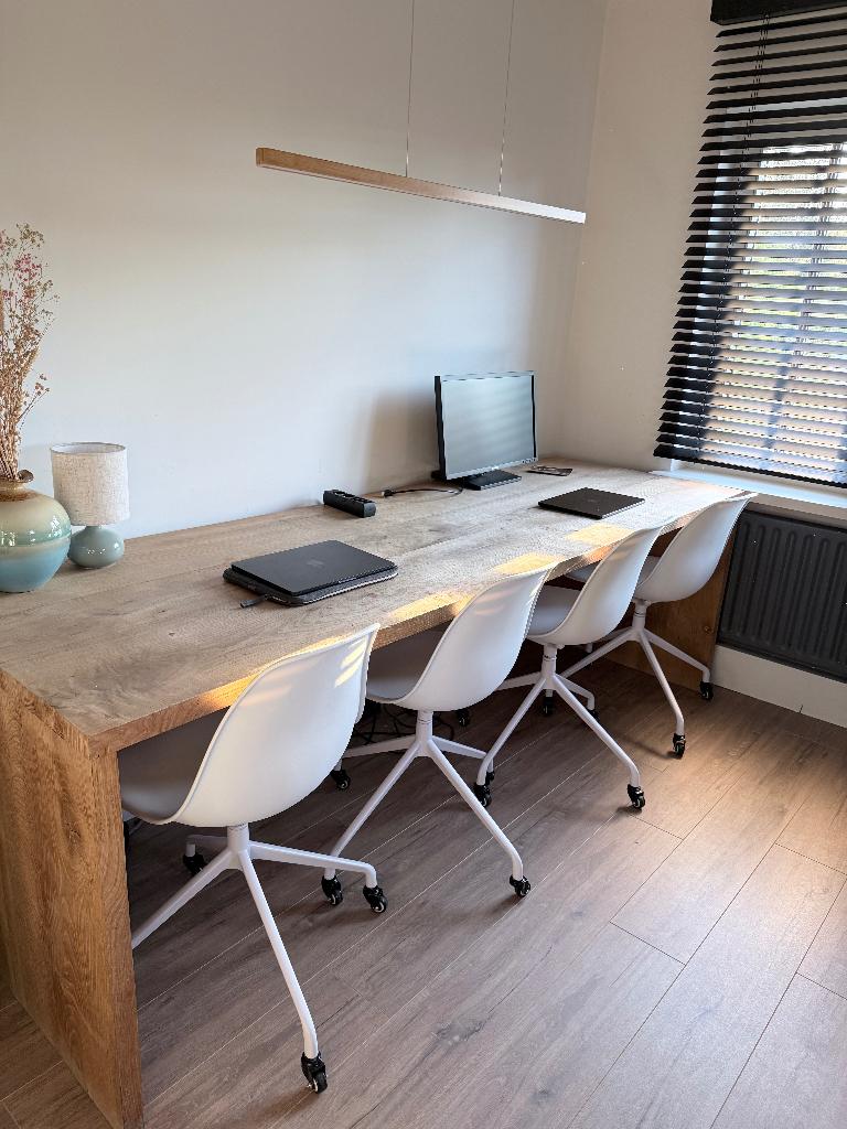 Witte bureaustoelen (4x), Ophalen, Zo goed als nieuw, Wit, Bureaustoel