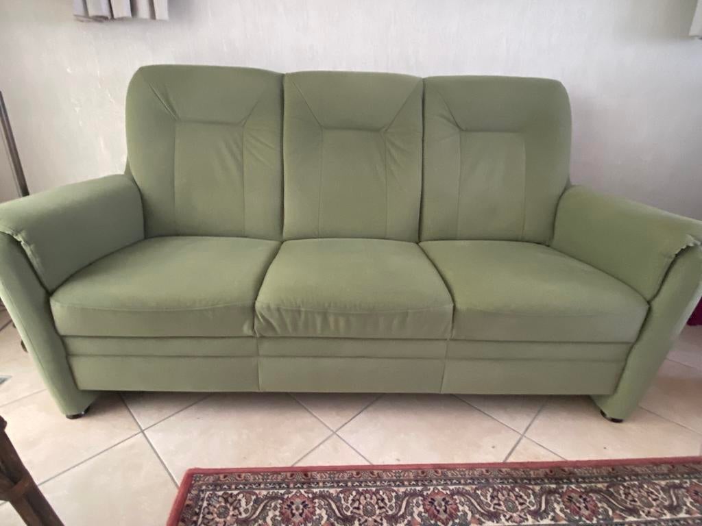 Groene zetels, Ophalen, Driepersoons, Zo goed als nieuw, Rechte bank