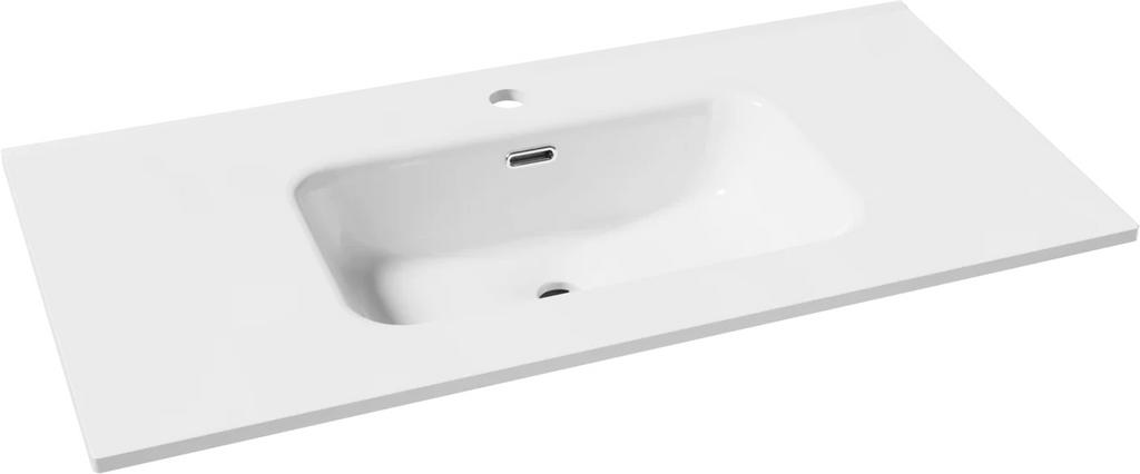 Aquazuro Enkele Wastafel Napoli - Glanzend - Wit - 90cm, Maison & Meubles, Salle de bain | Meubles de Salle de bain, Enlèvement