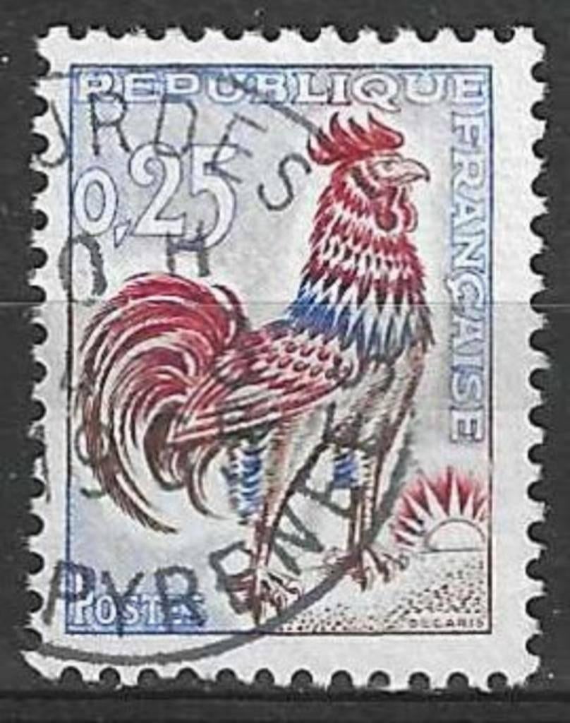 Frankrijk 1962/1965 - Yvert 1331 - Type Haan Decaris (ST), Verzenden, Gestempeld