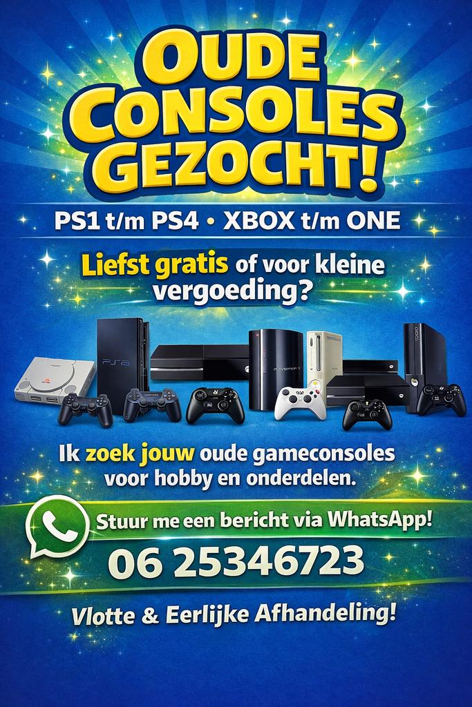 Kapotte gameconsoles & accessoires gezocht – voor leren, Games en Spelcomputers, Spelcomputers | Sony Consoles | Accessoires, Niet werkend