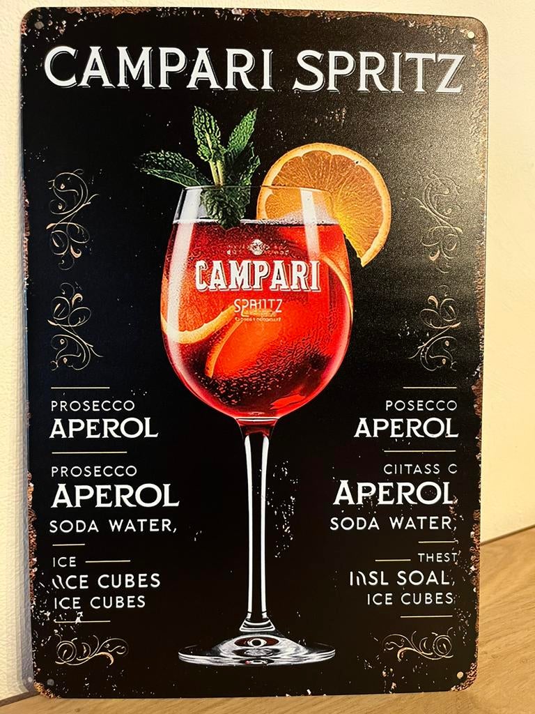 Plaque metallique campari, Collections, Marques & Objets publicitaires, Envoi, Neuf