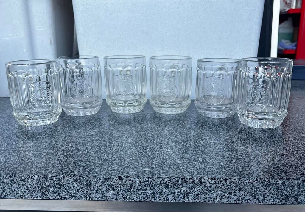 6 Bierpullen Cristal Alken, Verzamelen, Glas en Drinkglazen, Ophalen of Verzenden, Zo goed als nieuw