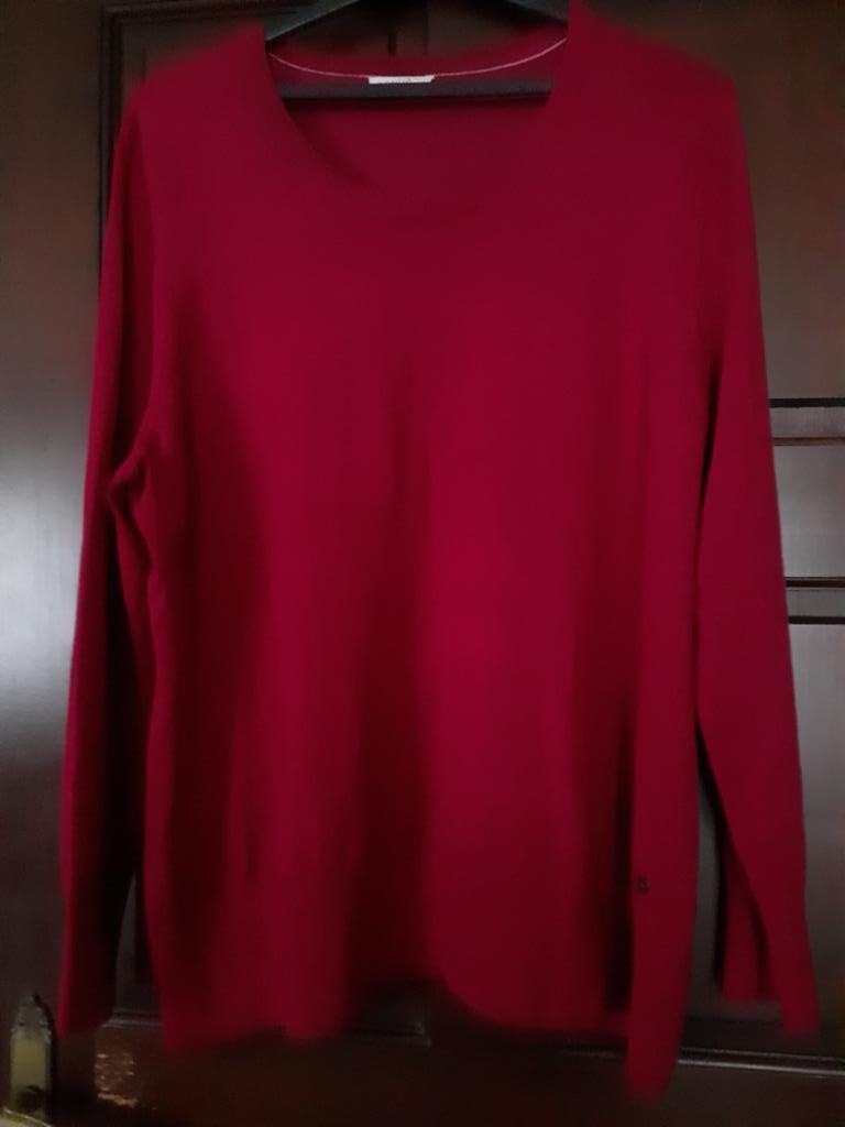 geweven bloes en bijhorende pull, Kleding | Dames, Ophalen of Verzenden, Zo goed als nieuw, Maat 46/48 (XL) of groter, Rood