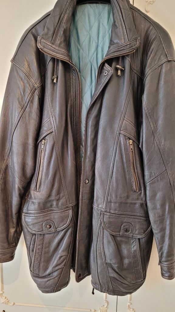 veste parka homme taille 54 en cuir, Enlèvement ou Envoi, Porté, Taille 52/54 (L), Brun