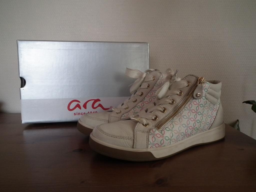 Ecru leren damessneakers (ARA) maat 40.5, ARA, Verzenden, Beige, Sneakers