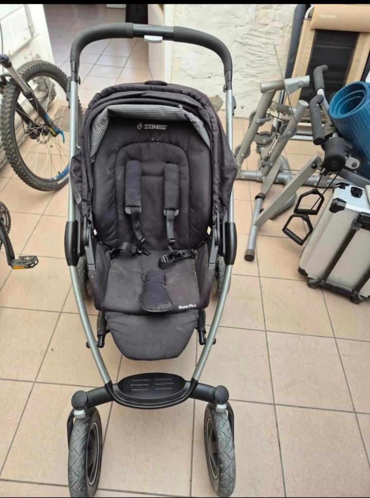 Ensemble poussette, Kinderen en Baby's, Kinderwagens en Combinaties, Gebruikt, Kinderwagen, Maxi-Cosi, Met reiswieg, Verstelbare duwstang