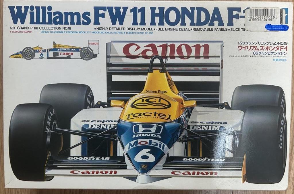 Williams FW-11 Honda F1 Schaal 1:20 Tamiya, Hobby en Vrije tijd, Modelbouw | Auto's en Voertuigen, Nieuw, Auto, Groter dan 1:32